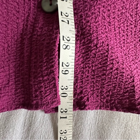 Soft Surroundings Blouse Womens 2X Purple Button Up Textured Lagenlook Flowy - Picture 7 of 13